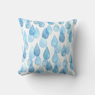 Coussin Jours pluvieux : Motif aquarelle Vintage