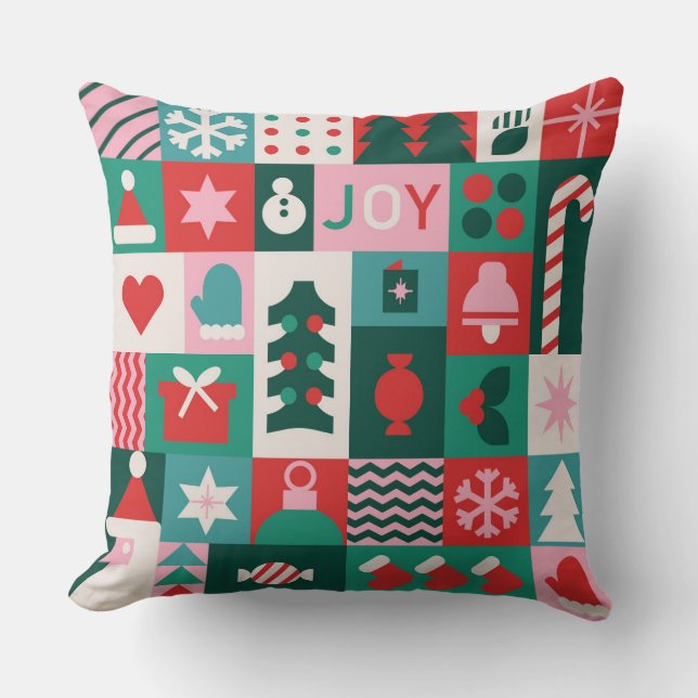 Coussin Joy Bauhaus Noël Festive Vacances (Recto)