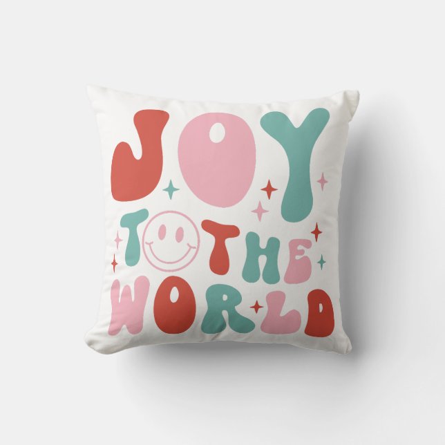 Coussin Joy To The World Retro Christmas (Recto)
