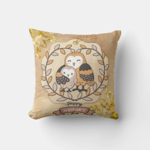 Coussin Joyeuse fête des mères chouette chouette oiseau am