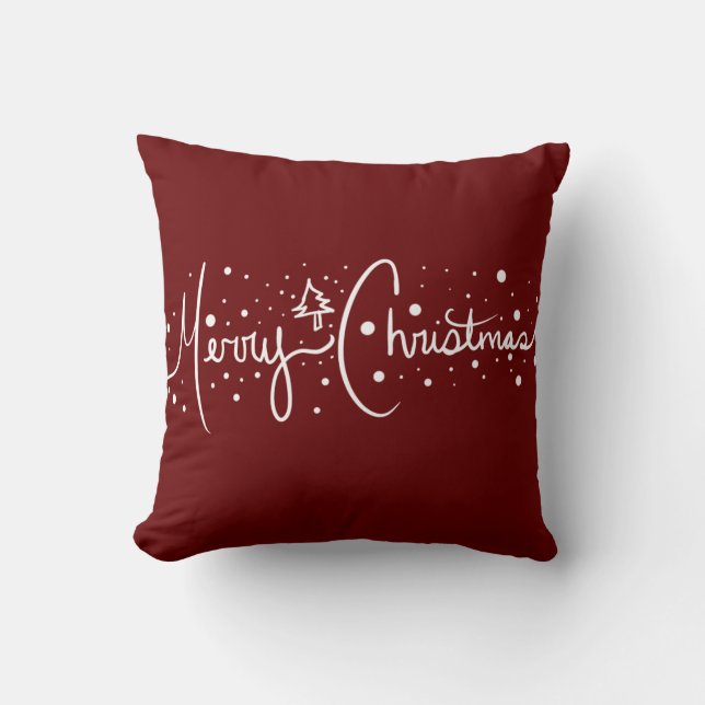 Coussin Joyeuse lettre de Noël et famille de bébé (Recto)