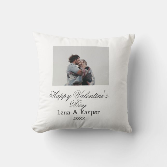 Coussin Joyeuse Saint-Valentin couple photo moderne simple (Recto)