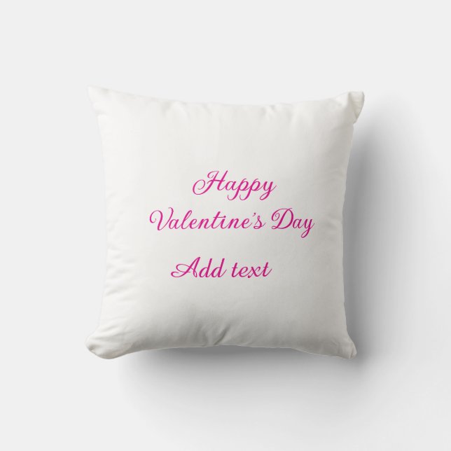 Coussin Joyeuse Saint-Valentin texte rose nom message (Recto)