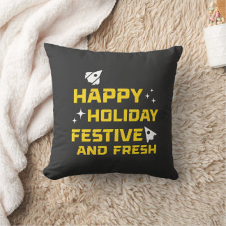Coussin Joyeuses Fêtes, Festif et Frais