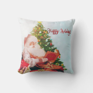 Coussin Joyeuses Fêtes, Père Noël Sapin