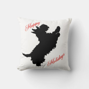 Coussin Joyeuses Fêtes Terrier Écossais