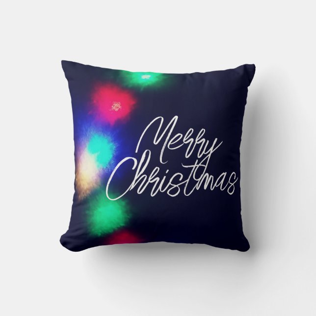 Coussin Joyeuses lumières de Noël (Recto)