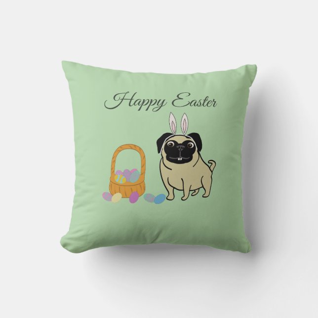 Coussin Joyeuses Pâques, chien (Recto)