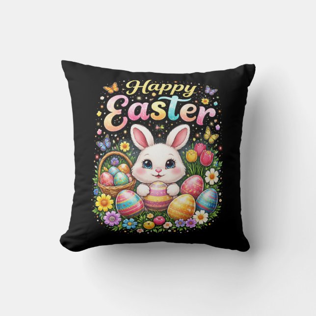 Coussin Joyeuses Pâques Petit Lapin (Recto)