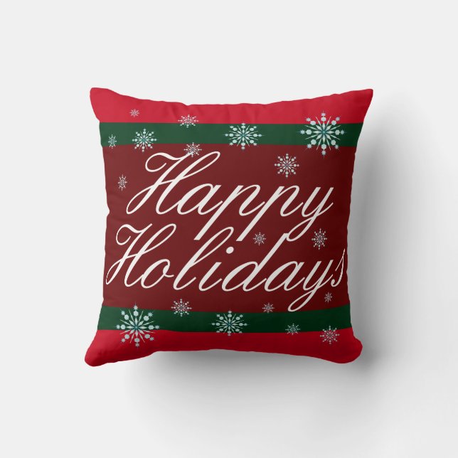 Coussin Joyeuses Vacances À Deux Côtés Jeter L'Oreiller (Verso)