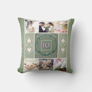 Coussin "Joyeux 10e anniversaire"6 photos Couleur mince