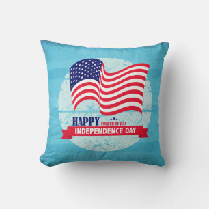 Coussin Joyeux 4 juillet Illustration du drapeau américain