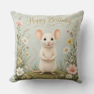 Coussin Joyeux Anniversaire au Jardin de la Souris Douce