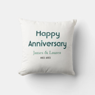 Coussin Joyeux anniversaire de mariage nom date année simp