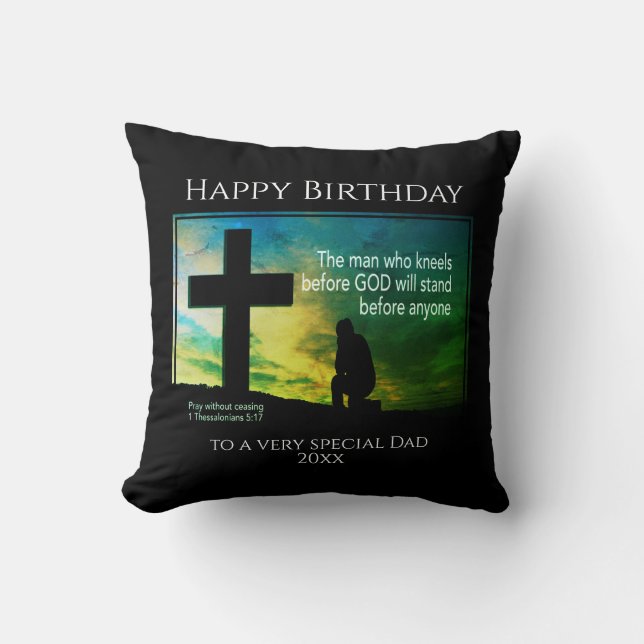 Coussin Joyeux anniversaire papa HOMME QUI SE RESSENT AVAN (Recto)