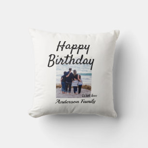 Coussin Joyeux anniversaire photo nom de famille classe él