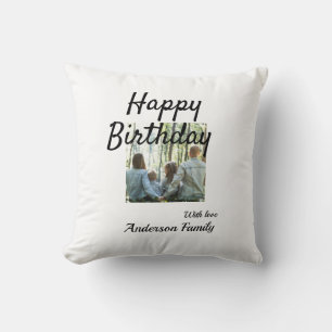 Coussin Joyeux anniversaire photo nom de famille classe él