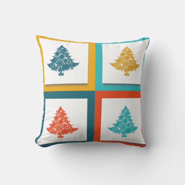 Coussin Joyeux arbres de Noël décoratifs (Recto)
