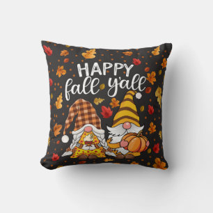 Coussin Joyeux Automne à Tous Joli Couple de Gnome