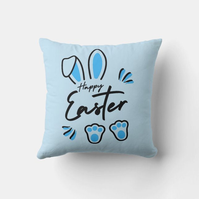 Coussin Joyeux bleu de Pâques (Verso)