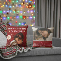 Joyeux Cat-Mas Rouge Noël  Photo Nom Message