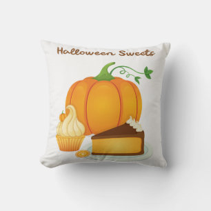 Coussin Joyeux Citrouille d'Halloween sucré Jeter l'oreill