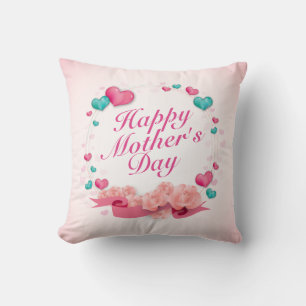Coussin Joyeux Coeurs de bonbons de la Fête des Mères   CO