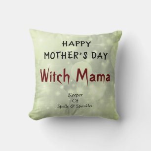 Coussin Joyeux dessin de maman sorcière de la fête des mèr