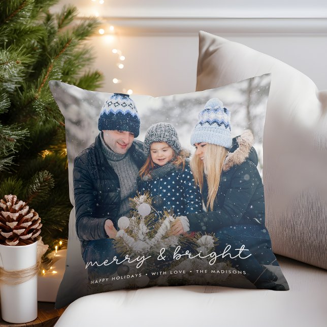 Coussin Joyeux et brillant Élégant Photo de famille de Noë (Créateur téléchargé)