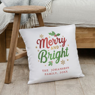 Coussin Joyeux et brillant Moderne simple Noël saisonnier