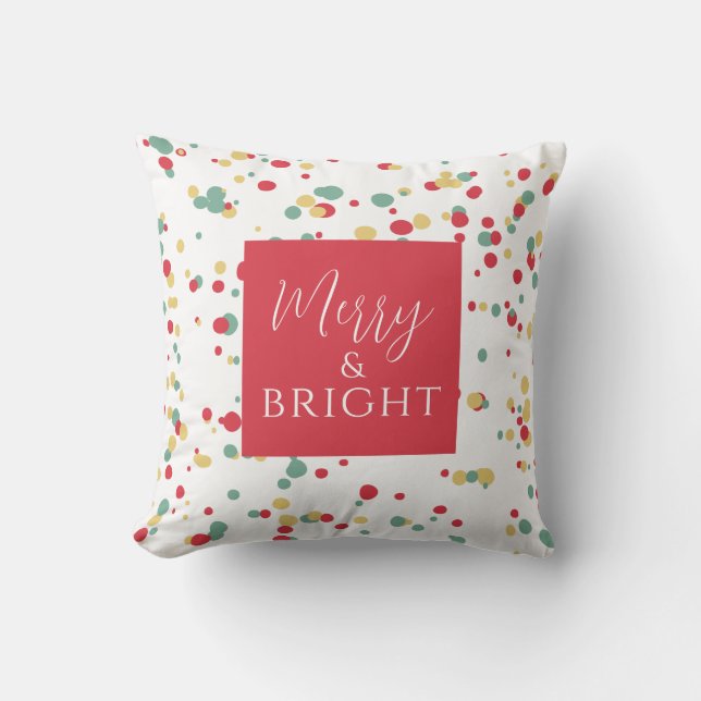 Coussin Joyeux et brillant rouge vert jaune grand bec (Recto)