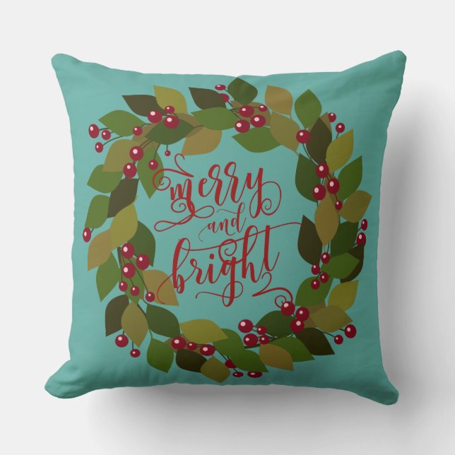 Coussin Joyeux et lumineux | Vacances Aqua Chevron (Recto)