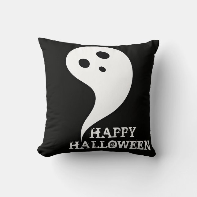 Coussin Joyeux fantôme d'Halloween (Recto)