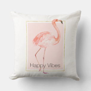 Coussin Joyeux Flamant rose rose
