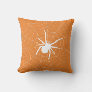 Coussin Joyeux Halloween Black & Orange Spider Web
