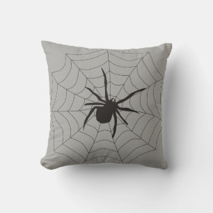 Coussin Joyeux Halloween Black & White Spider Web