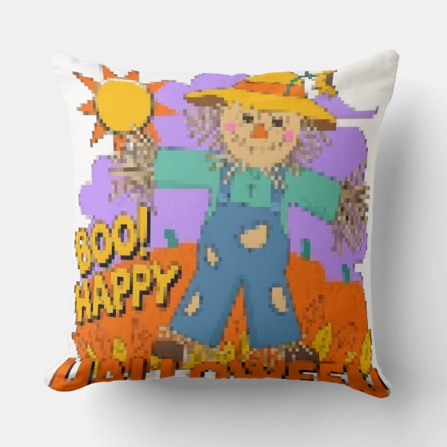 Coussin Joyeux Halloween garçon  (Recto)