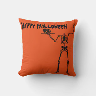 Coussin Joyeux Halloween squelette
