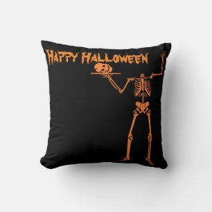 Coussin Joyeux Halloween squelette