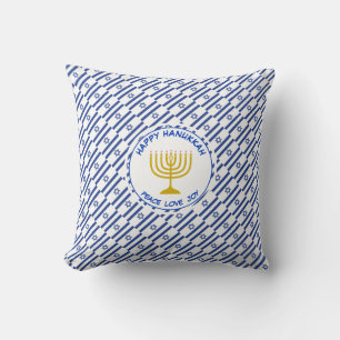 Coussin JOYEUX HANUKKA Paix Amour Joie DRAPEAU ISRAÉLIEN