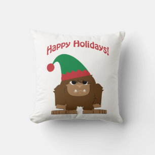 Coussin Joyeux Hokidays ! Noël Bigfoot