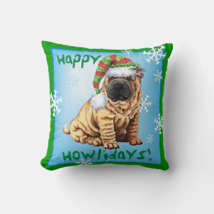 Coussin Joyeux Howliday Shar-Pei