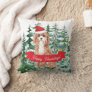 Coussin Joyeux Howlidays Chien Cavapoo