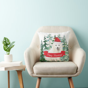 Coussin Joyeux Howlidays Japonais Spitz Dog Noël