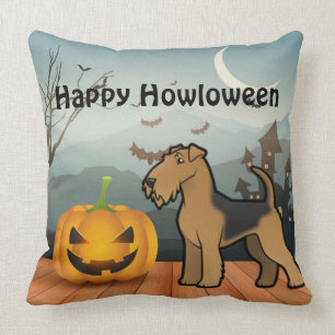 Coussin Joyeux Howloween Airedale Terrier