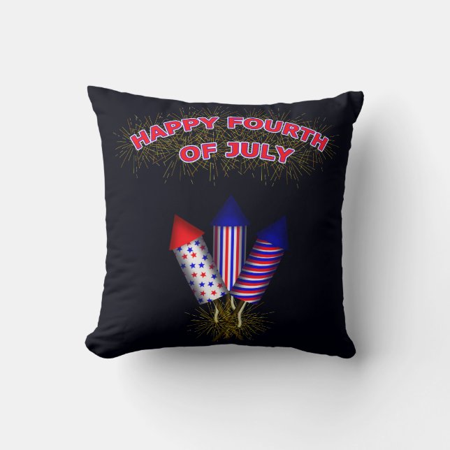 Coussin Joyeux incendie du 4 Juillet (Recto)