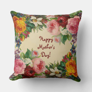 COUSSIN JOYEUX JOUR DE LA MÈRE (BEIGE) JETER PILLOW
