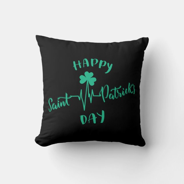 Coussin Joyeux Jour de la Saint Patrick Shamrock d'impulsi (Recto)