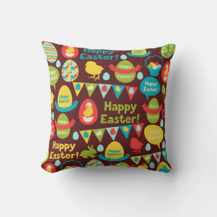 Coussin Joyeux jour de Pâques - Lapin Motif Et Oeufs Pâque