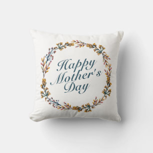 Coussin Joyeux Joyeux Fête des Mères Fleur Wreath   COUSSI